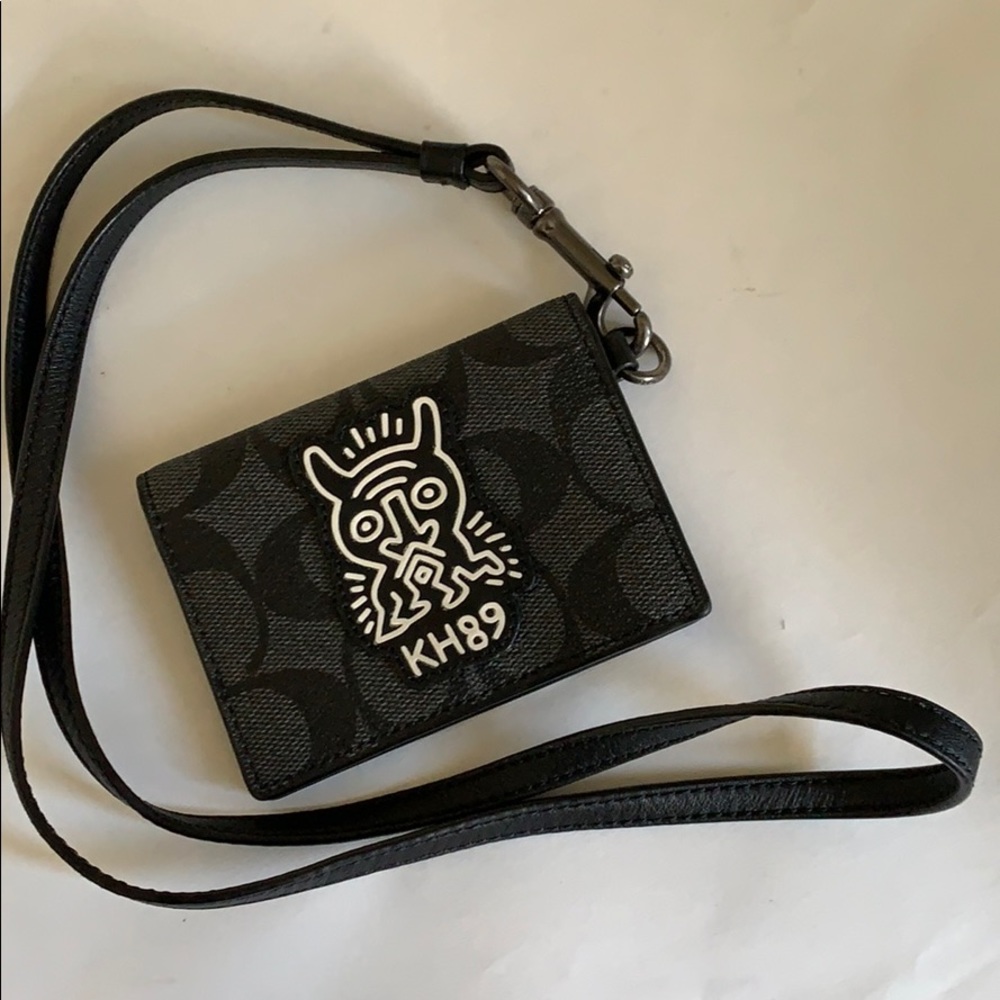 Coach Mens card case wallet neck lanyard - Picture 2 of 5
